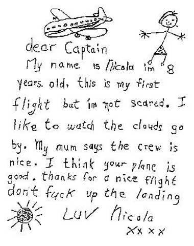 Kids note to pilot